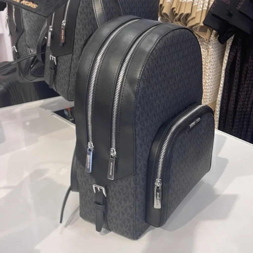 Michael Kors Jaycee Large Zip Pocket Backpack Black